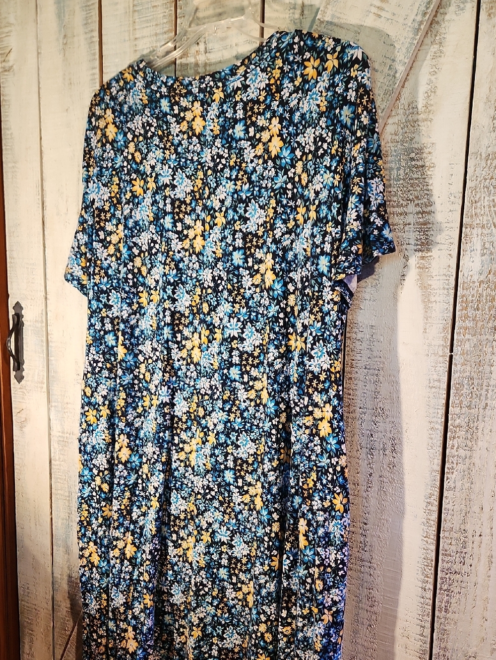TERRA & SKY 2X ( 20-22 ) Summer Dress Blues & Yellows Plus Size Casual - Picture 5 of 5